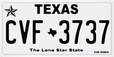 TX license plate CVF3737