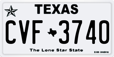 TX license plate CVF3740