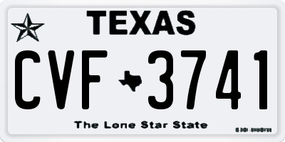 TX license plate CVF3741