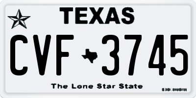 TX license plate CVF3745