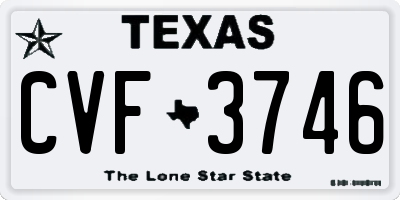 TX license plate CVF3746