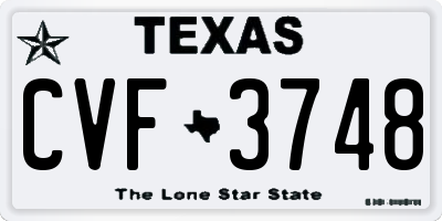TX license plate CVF3748