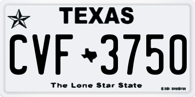 TX license plate CVF3750