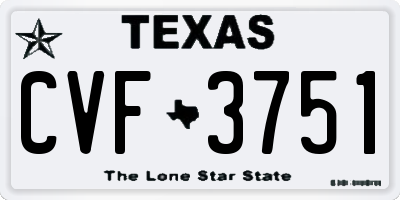 TX license plate CVF3751
