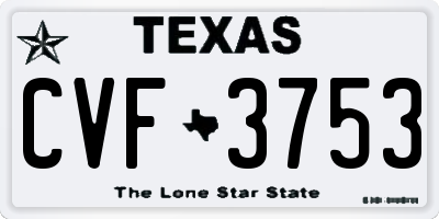 TX license plate CVF3753