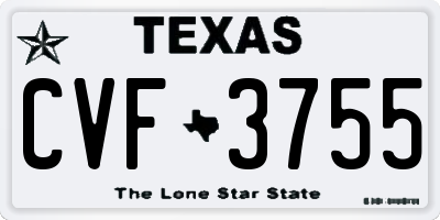 TX license plate CVF3755