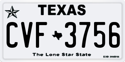 TX license plate CVF3756