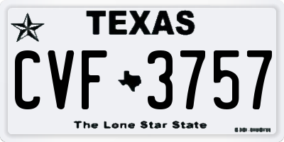 TX license plate CVF3757