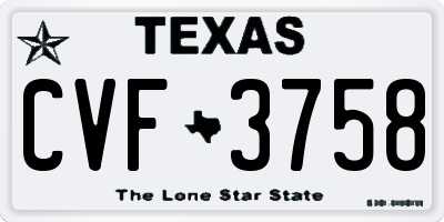 TX license plate CVF3758
