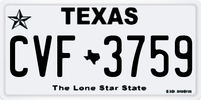TX license plate CVF3759