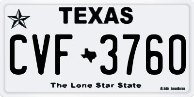 TX license plate CVF3760
