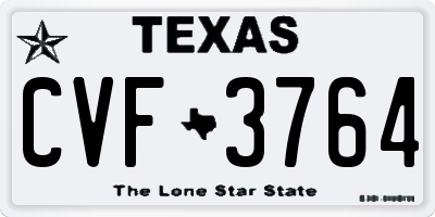 TX license plate CVF3764
