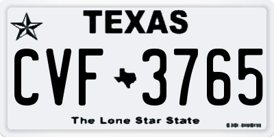 TX license plate CVF3765