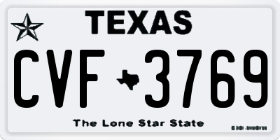 TX license plate CVF3769