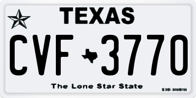 TX license plate CVF3770