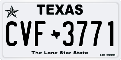 TX license plate CVF3771