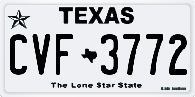 TX license plate CVF3772