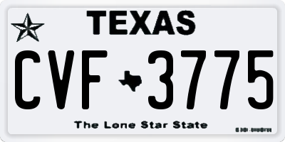 TX license plate CVF3775