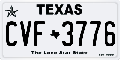 TX license plate CVF3776