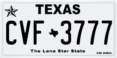 TX license plate CVF3777