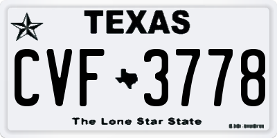TX license plate CVF3778