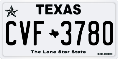 TX license plate CVF3780