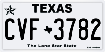 TX license plate CVF3782