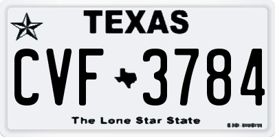 TX license plate CVF3784