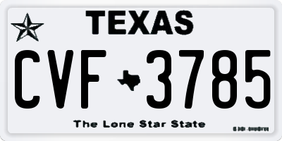 TX license plate CVF3785