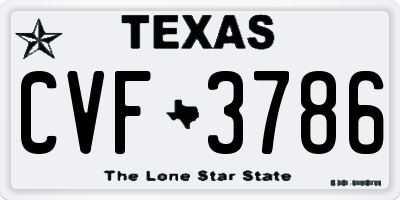 TX license plate CVF3786
