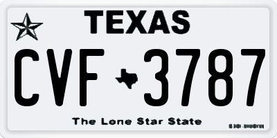 TX license plate CVF3787