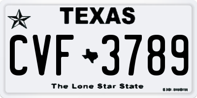 TX license plate CVF3789