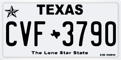 TX license plate CVF3790