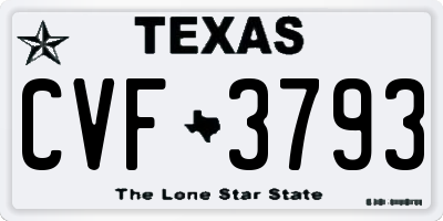 TX license plate CVF3793