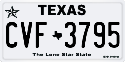TX license plate CVF3795