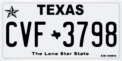 TX license plate CVF3798