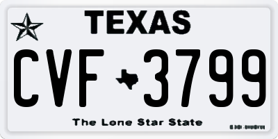 TX license plate CVF3799