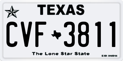 TX license plate CVF3811