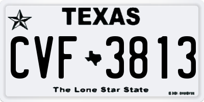 TX license plate CVF3813