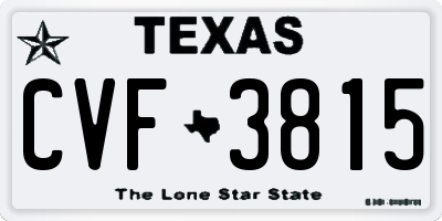 TX license plate CVF3815