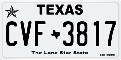 TX license plate CVF3817