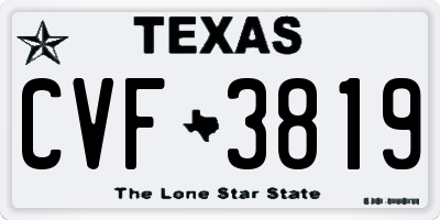 TX license plate CVF3819
