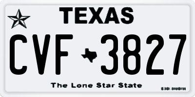 TX license plate CVF3827