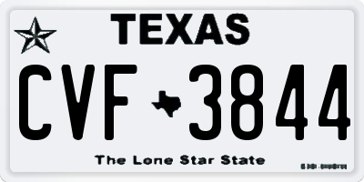 TX license plate CVF3844