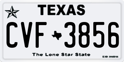 TX license plate CVF3856
