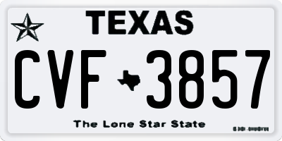 TX license plate CVF3857