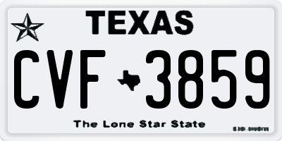 TX license plate CVF3859
