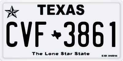TX license plate CVF3861