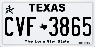 TX license plate CVF3865
