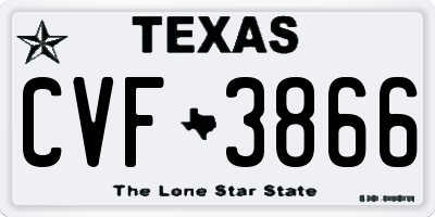 TX license plate CVF3866